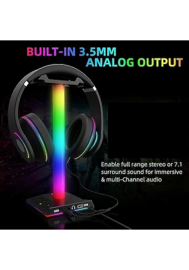 Hpy Pazar Rgb Gaming Kulaklık Standı Usb, Dokunmatik Işıklı