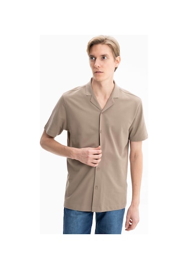 AR-MA Arma Erkek % 100 Pamuk Penye Pike Regular Fit Polo Yaka Gömlek Y25374351101 Gri-bej G8 Gri
