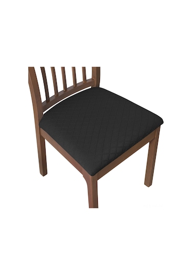 Geekyou 4'lü Siyah Rombik Desenli Elastik Koltuk Kılıfı - Ev Ve Dış Mekan İçin, 35-53cm Ölçü Aralığı, Makine Yıkabilir Siyah