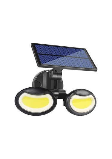 Dairesel Ip65 Güneş Enerjili Duvar Lambası, İki Kafa Döner, İnsan Algılama, 3 Aydınlatma Modu, 108cob, Ev Bahçe Bahçe Sokağı Kullanıma Uygun Diğer Diğer