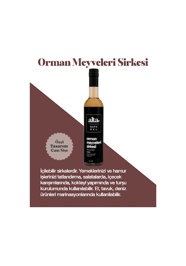 Alta Naturel Doğal Fermente Orman Meyveleri Sirkesi 250 ML