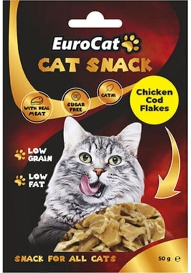 Eurocat Chicken Cod Flakes Kedi Ödül Maması 50 G