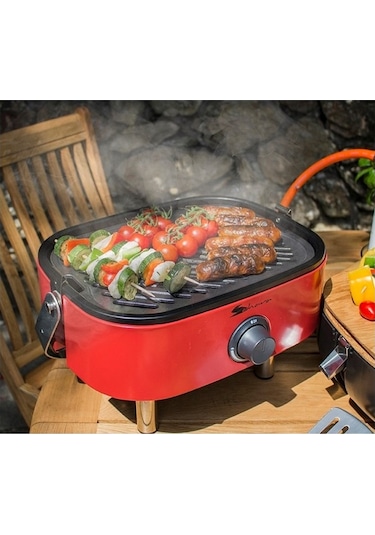 Aygaz Portatif Sahara Kırmızı Mini Barbekü Siyah