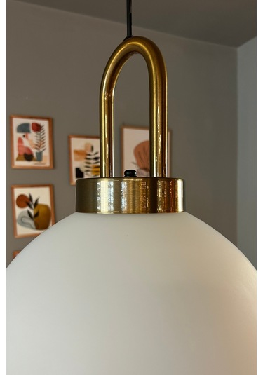 Perry Cam Beyaz Tekli Avize Eskitme Kilit Kafa Başlık Retro Sarkıt Lamba Restoran Salon Aydınlatma Beyaz