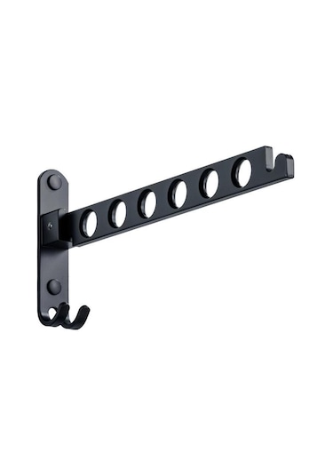 Gajeena Uzay Alyuminyum Gömme Kurutma Rafı - Delme Yok, Genişletilebilir, Dormitor Ve Banyo İçin Gizli Giysi Kurutma Aleti Siyah