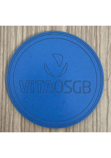 10'lu Kişiye / Şirkete Özel Logolu Bardak Altlığı Seti Lazer Kesim Kurumsal Hediye 9 Cm Koyu Mavi