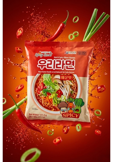 Woori Ramen Acılı Kore Ramen 5'li Paket