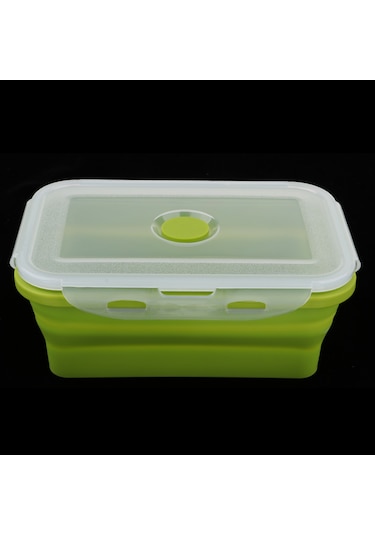 Homyl Katlanır Silikon Öğle Yemeği Kutusu Kase Bento 540ml-yeşil 540ml Yeşil Çok Renkli