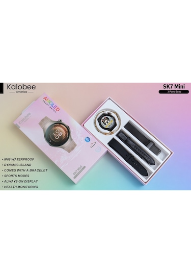 Kalobee SK7 Mini 40 MM 3 Kordonlu Akıllı Saat -İthalatçı Garantili