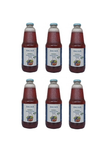 Ancora Sıkma Kara Üzüm Suyu 1 Lt X 6 Adet
