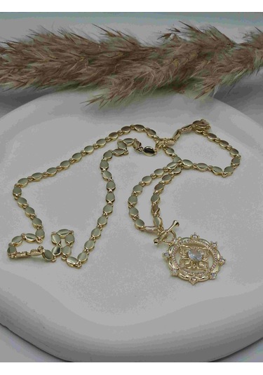 14k Mikron Altın Rodyum Kaplama Fortune Kolye Altın