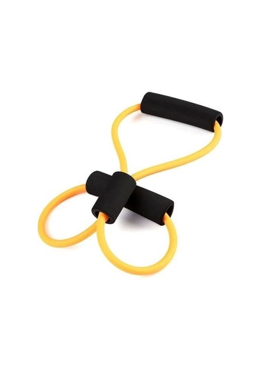 Ollevra Direnç Bandı 8 Şeklinde Yoga Plates Ve Vücut Geliştirme Egzersiz Bandı Sarı