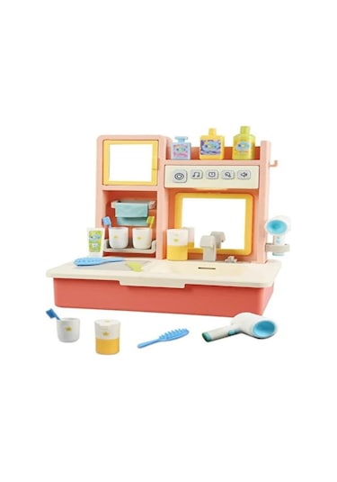 Kayyum Oyuncak Kukuli Şarkılı Eğitici Modern Banyo Seti  Pembe