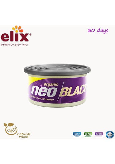 Elix Neo Black Metal Kutuda Ahşap Granüllere Emdirilmiş Özel Aromalı Koku - Okaliptus