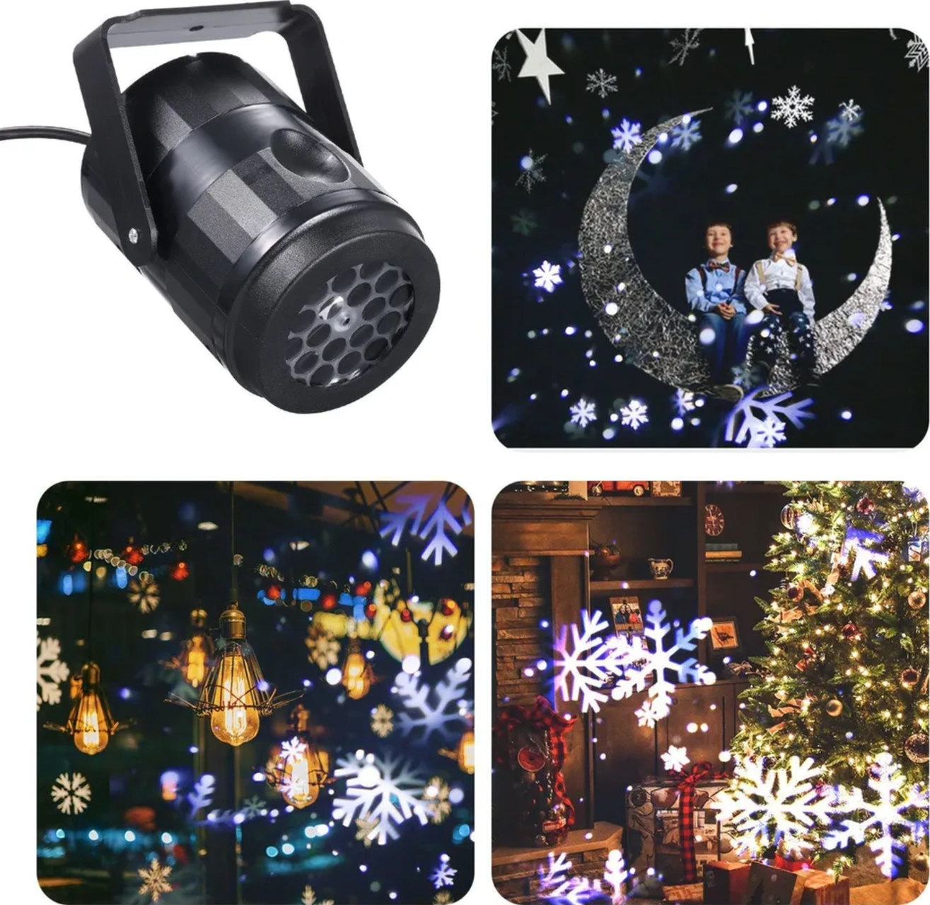 Yaleker Noel İçin Döner Desenli Lazer Işık Projeksiyonu Sahne Ve Ambiyans Aydınlatması Siyah