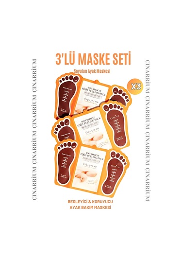 Ayak Peeling Maskesi 3 Lü Soyulma Etkili, Ölü Deri Temizleyici Ve Pürüzsüzleştirici Bakım