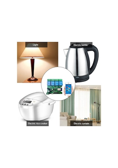 Geeroyoo Akıllı Ev Uzak Kumanda Anahtarı - 4 Kanal Tuşlama Modülü 5v/7-32v, Wıfı+rf Kumanda Dahil Koyu Yeşil