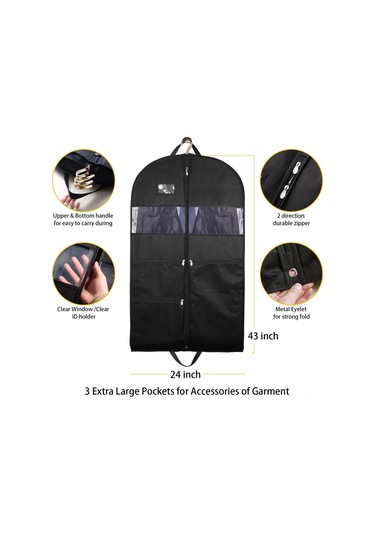 Moveevo Erkek Seyahat Elbise Çantası 43 İnç, Askılı Dikişli, Çift Yönlü Kapatma, 3 Büyük Mesh Çanta,防尘 Giyim Taşıma Çantası Çok Renkli