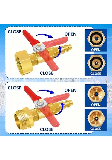 Willowhaven 1/2 Adet Rv Kışlık Tahliye Adaptörü 1/4 Quick Connect 3/4 Bahçe Hortumu Bağlantısı Vana