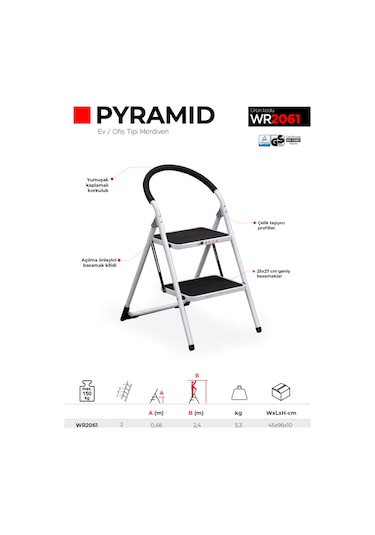 Çağsan WR2061 2 Basamaklı Pyramid Ev Tipi Merdiven