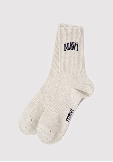 Mavi - Mavi Logo Baskılı Gri Soket Çorap 0911160-80196 Gri