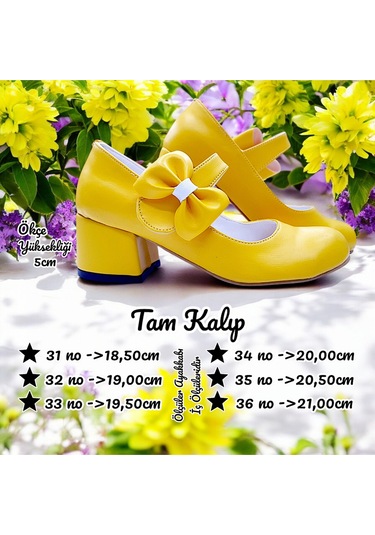 Beebron Ortopedik Topuklu Abiye Kız Çocuk Ayakkabı Soft Series Abiayk2401 Sarı Sarı