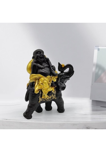 Opulentliving Reçine Buda Heykeli Süs Figür 13x9x21cm Ev Dekorasyonu Hediye 13cmx9cmx21cm