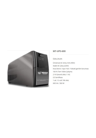 Mervesan Mt-ups-600 600va Lıne Interactıve Ups Güç Kaynağı