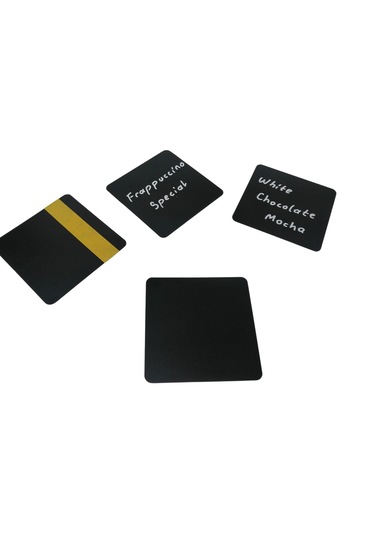 10 Adet Silinebilir Karatahta Siyah Etiket 10 x 10 CM Yapışkanlı