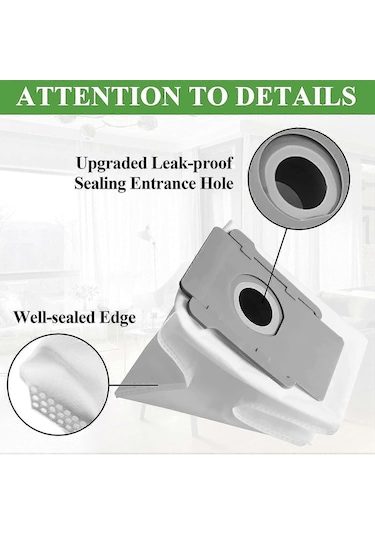 Roomba Robot Süpürge Toz Torbası, 3'lü Paket, İrobot Modelleri I7, I7+, I3+, I6+, I8+, S9+ İle Uyumlu B Inox