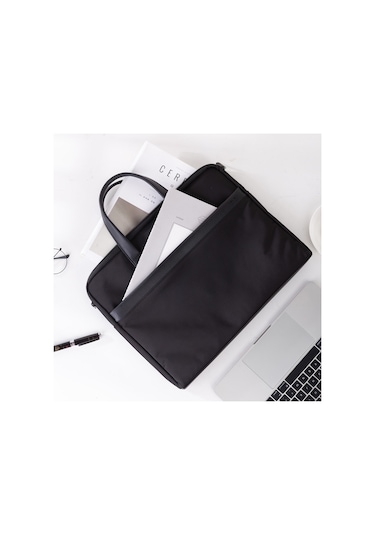 Deli 63751 Ön Ve Arka Çift Cepli Çok Katlı Evrak Çantası Elde Taşınabilir Toplantı Çantası Koyu Gri