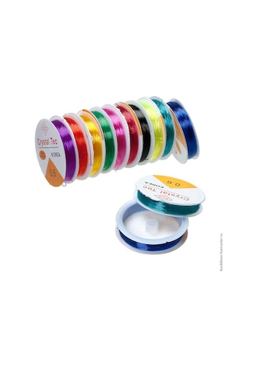 10 Adet. Renkli Misina. 1 Mm. Silikon Misine. Esnek. El İşi Takı.