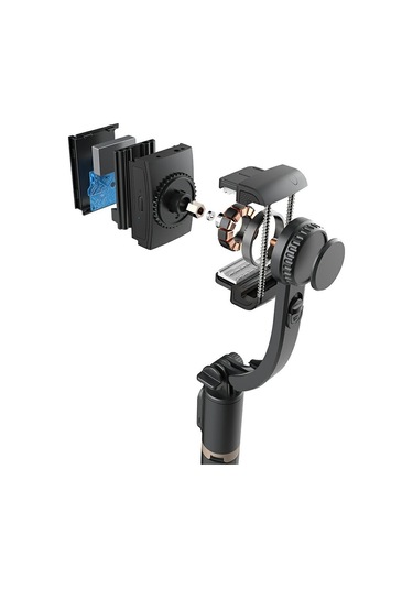 Butu Q08 450mah Sarsıntı Önleyici 360 Derece Gimbal Tripod Bluetooth Selfie Çubuğu Alüminyum Alaşımlı Kutup
