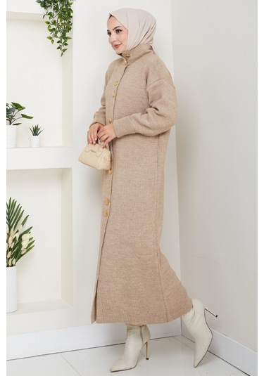 Reha Düğmeli Triko Hırka 1603 - Vizon Vizon