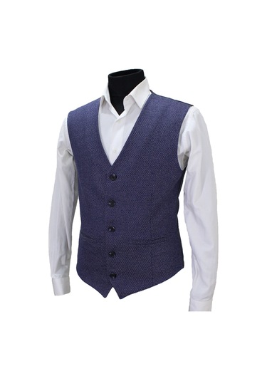 Mentor Regalo Erkek Yelek V Yaka Lacivert Desenli 50424