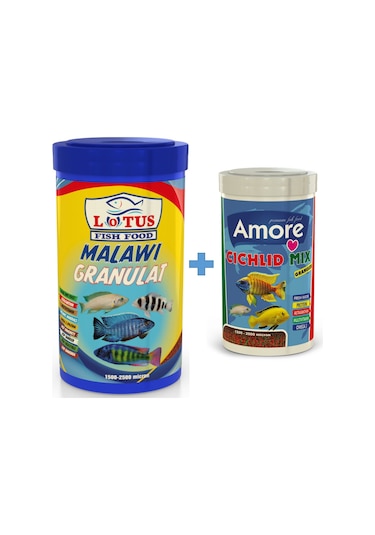 Malawi Granulat 1000ml ve Cichlid Mix Granules 250ml Balık Yemi