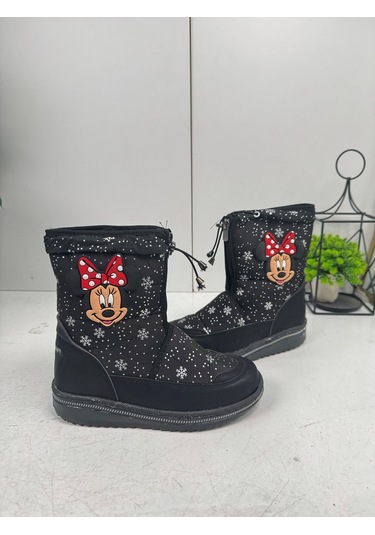 Lepetit Çocuk Kar Botu Kar Desenli Fermuarlı Kürklü Zincirli Kaymaz Taban 35-45-minnie-hello Mınnıe Mouse