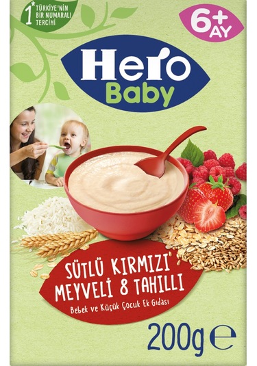 Hero Baby Kırmızı Meyveli 8 Tahıllı Kaşık Maması 200 G