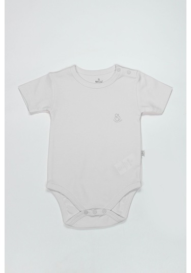 Bistyle Organik Natural Basic Style Yarım Kol Body Bs17103 Beyaz