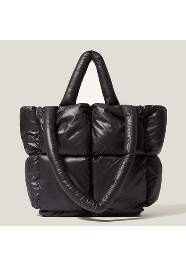 Kış Yeni Aşağı Tote Çanta Büyük Kapasiteli Omuz Çantası Moda Yumuşak Kumaş Çanta Kadın Alışveriş Çantası Uzay Pamuklu Çantalar Black Siyah