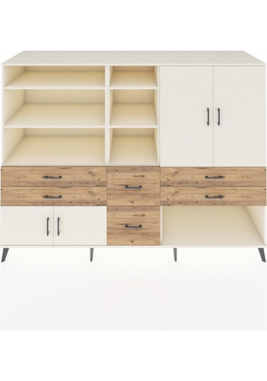 Kronos Dolap 10 Raflı 6 Çekmeceli 4 Kapaklı 220x59x163 Aytaşı-ayt Aytaşı-aytaşı/çam