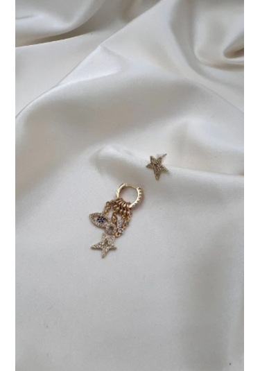 Bb Çoklu Charm Küpe Altın