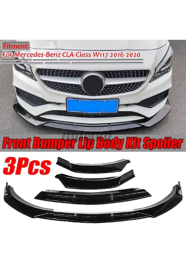Mercedes Cla W117 Ön Tampon Altı Lip Plastik Kulaklı Parlak Siyah
