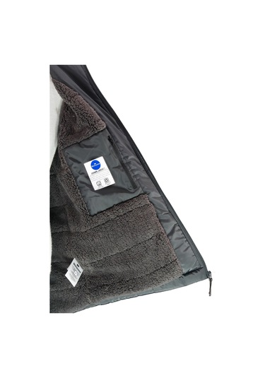 Erkek Kapitone Kapüşonlu Içi Peluş Antrasit Mont 001
