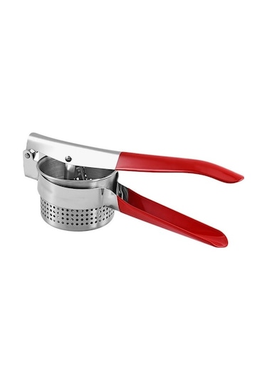 Dancemonkey Cbtx Paslanmaz Çelik Patates Presi Manuel Meyve Sıkacağı, Model: Sj-04 Yan Delikli Kırmızı, Mutfak Keyfi, Sebze Ve Meyve Sıkacağı Çok Renkli