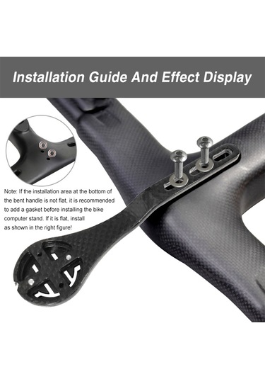 Bisiklet Bilgisayar Montaj Kolu Karbon Fiber Entegre Y28473 Siyah Siyah