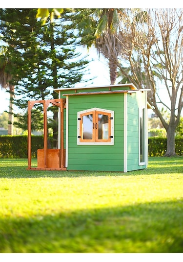 Mandu Ahşap Bahçeli Modern Playhouse Oyun Evi