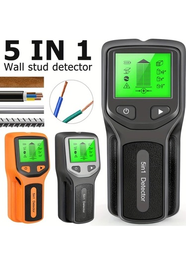 Honeybeeshop Siyah 5 İn 1 Duvar Stud Detektor Led Ekranli Tasinabilir Elektronik Stud Bulucu Ahsap Metal Tespiti Pille Calisir 0 1mm Hassasiyet