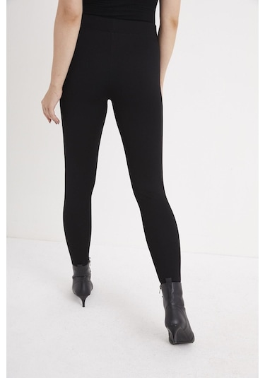 For Big Trend Kadın Siyah Yüksek Bel Çelik Örme Basıc Taytsiyah 2Xl Siyah