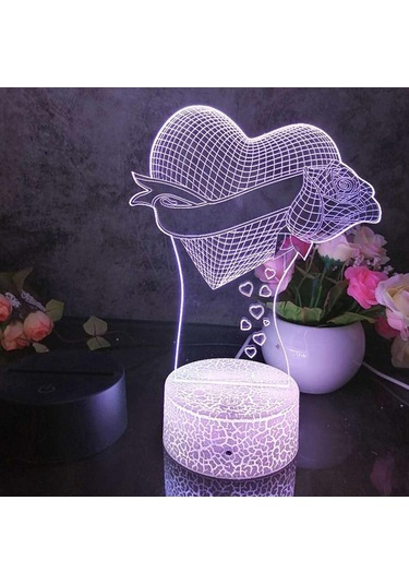 Suntek Led 3d Lamba Tabanı Usb Gece Lambası Tutucu Beyaz-krank Beyaz Krank Diğer